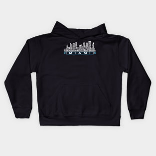 Miami Baseball Team All Time Legends, Miami City Skyline Kids Hoodie